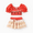 Orange red, variant on Disney Disney Princess Toddler Girl 2pcs Ariel/Rapunzel/Belle Cosplay Puff-sleeve Top And Skirt UPF 50+ Swimsuit