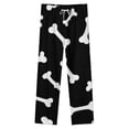 thumbnail image 4 of White Bone Pattern On Black Background Winter Female Pants Flannel High Waist Women Pants Lady Warm Straight Leg Plush Trousers, 4 of 7