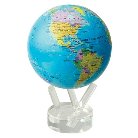 MOVA Globes 4.5'' Blue Oceans with Political Map Globe