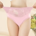 thumbnail image 3 of Scyoekwg Women's Underwear Hipster Panties Lace Solid Color Stretchy Comfort High Waisted Underwear Ladies Underpants Briefs(Pink,M), 3 of 6