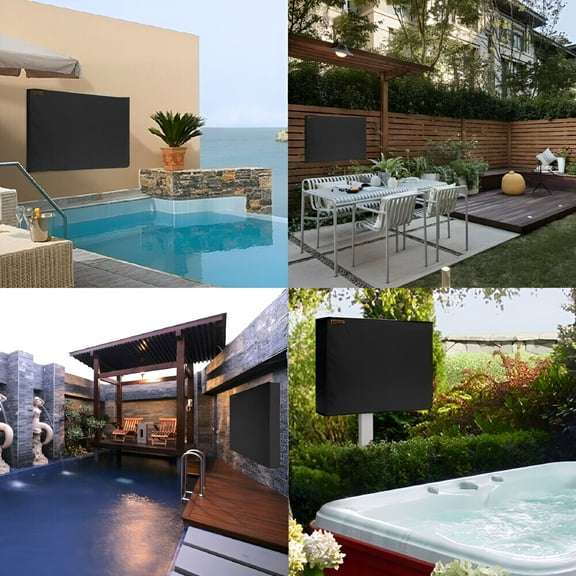 LAMIRO Outdoor TV Cover LED Flat Screen Television Protector Universal Weatherproof Waterproof,Black,Fits 52" - 55"