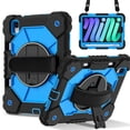 thumbnail image 1 of Funda Resistente a Golpes para iPad A16 11th / iPad A16 10th, Funda Protectora de Silicona Anti-caída + Capa de PC con Asa Giratoria de 360°, Soporte, Correa para el Hombro, Azul, para iPad A16 11th/, 1 of 8