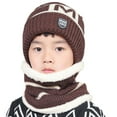thumbnail image 1 of CSChome Girls Hat Scarf Set Children Hat Scarf Set - Letter Printed Thickened Elastic Warm Non-Slip Soft Dome, 1 of 7