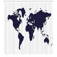 thumbnail image 3 of Ambesonne Map Shower Curtain, Vivid Indigo World Graphic, 69"Wx70"L, Indigo White, 3 of 3