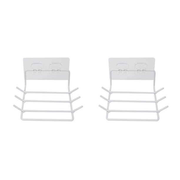 Toystoory Soporte para cuchara, soporte de almacenamiento montado en la pared, multiusos para cocina, estante colgante de hierro sin blanco 2piezas