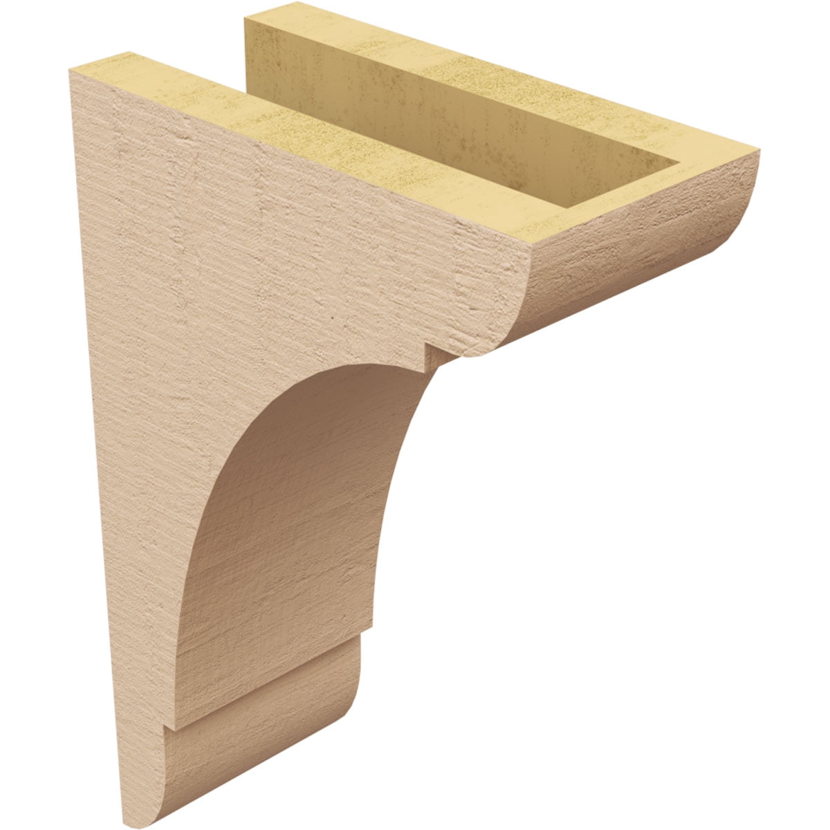 4"W x 8"D x 12"H Classic Olympic Rough Cedar Woodgrain TimberThane Corbel, Primed Tan