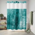 thumbnail image 6 of No Hook Shower Curtain, Teal Shower Curtains for Bathroom with See Through Top Window, Retro Oil Painting Modern Abstract Art Aesthetics Waterproof & Washable Bath Curtain Stall 48"x72", 6 of 9