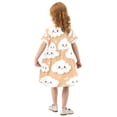 thumbnail image 4 of Girls Short Sleeve A-Line Dress Cute White Clouds Play Dress Sizes 4T, 4 of 8