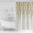 thumbnail image 2 of Flower Yellow Shower Curtain, 66" x 72", Grey Cherry Blossoms White Background Waterproof Bathroom Curtain Washable Shower Curtain Set with 12 Hooks, 2 of 6