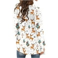 thumbnail image 6 of Christmas Cardigan Women Mid Length Coat Snowflake Outwear Fleece Warm Outfits Christmas Printed Outerwear Open Front Clothing Santa Claus Reindeer Tees Coats, 6 of 6