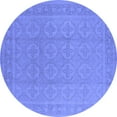 thumbnail image 1 of Ahgly Company Machine Washable Indoor Round Oriental Blue Industrial Area Rugs, 8' Round, 1 of 4