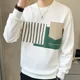 thumbnail image 2 of Camisetas estampadas para hombre, ropa para hombre, camisetas holgadas, sudaderas con empalmes, venta al por mayor, tallas grandes, manga larga, estilo coreano, informal, para otoño, 2 of 5