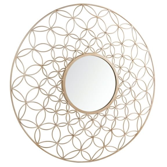 Safavieh Trinda 31.5 in. Geometric Circles Round Mirror, Champagne