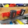 thumbnail image 2 of 2Pack M18 5 Slot Battery Rack for Milwaukee Wall Mount Holder Latching Storage Rack M18 Packs, 10 Slots Total. USA PN M18x5-WR-2PK, 2 of 5