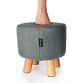 thumbnail image 5 of H&B Luxuries Fabric Round Padded Ottoman Foot Rest Stool, Gray ST-OPFS6, 5 of 8