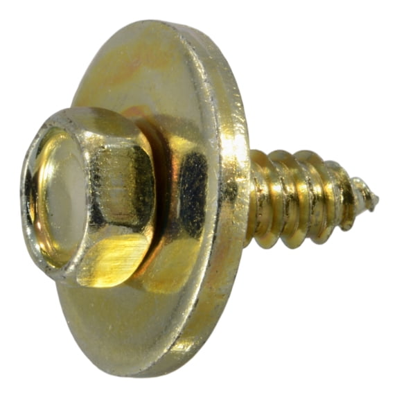 6.3mm x 22mm x 18mm Zinc Plated Steel Hex Washer Auto Screws (8 pcs.)