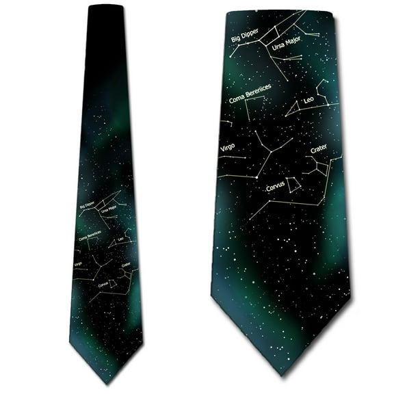 Space Ties Mens Summer Star Tie Astrology Constellation Necktie by Three Rooker