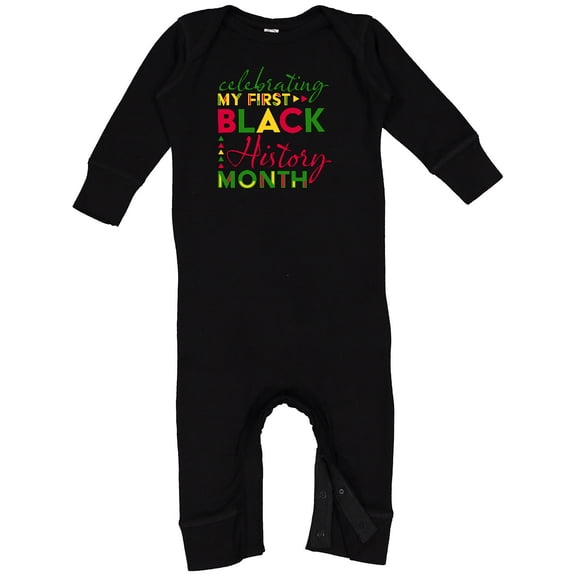 Inktastic Celebrating My First Black History Month for Kids Baby Romper Coveralls