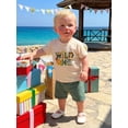 thumbnail image 5 of BemeyourBBs Baby Boy Girls First Birthday Outfit Wild One Years Old Birthday Summer Clothes Short Sleeve Letters Zoo Animals Print T Shirt Tops and Elastic Waist Pockets Shorts Set, 5 of 9