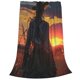 thumbnail image 2 of Fotbe Sunset Western Cowgirl Manta de Franela Acolchonada con Estampado, Súper Suave y Esponjosa, Extra Grande para Sofá, Cama, Uso Todo el Año-40"x30", 2 of 7