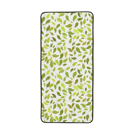 LNWH Bath Towel  Green Leaf Texture Pattern Absorbent Coral Fleece Bath Towel for Bathroom  Gym  Beach-27x55in