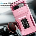 thumbnail image 3 of Phone Case for Google Pixel 8a Case with Sliding Camera Cover, with 360° + 100° Free Rotation Metal Finger Ring Bracket, Fit Magnet Car Mount, 2 In 1 Case Cover for Google Pixel 8a, Pink, 3 of 8