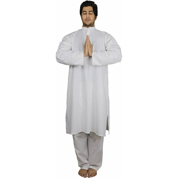 Royal Kurta Men's Cotton Kurta Pyjama Set (ROYAL_157_White_Small)