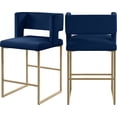 thumbnail image 2 of Tabouret de comptoir en velours Caleb, 2 of 35