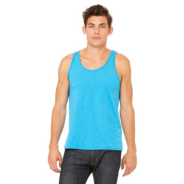 The Bella + Canvas Unisex Jersey Tank Top - NEON BLUE - XS