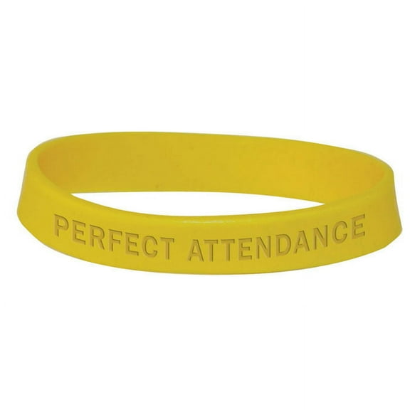 Set of 100 Wristbands - Perfect Attendance (Yellow)