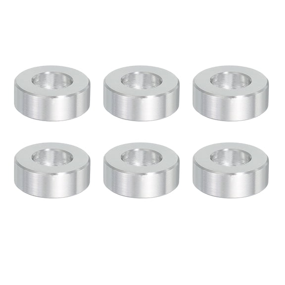 6PCS Aluminum Spacers, 3/8" x 3/4" Metal Spacers Aluminum 5/16" L Spacer Screw Standoff Round Unthreaded Standoff Bushing for 3/8inch Screw Bolts, Silver