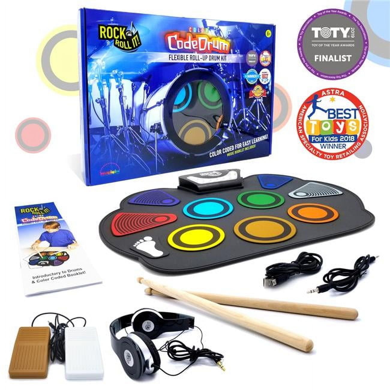 Rock & Roll It Mukikim Color Coded Electric Drum Kit, Multi Color