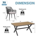 thumbnail image 4 of JOIVI 7-Piece Patio Dining Set, Outdoor Dining Furniture for 4-6 people, Patio Wicker Dining Set with Rattan Chairs and Dining Table for Backyard, Deck( Black & Cross Back), 4 of 8