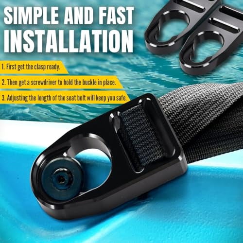 Canitu Strap Replacement Buckle Clip,Aluminum Machining Latches Seat Hooks Repair Kit for Lifetime or Emotion Style Button Type Seat Straps Repair Kit for Kayak Seat