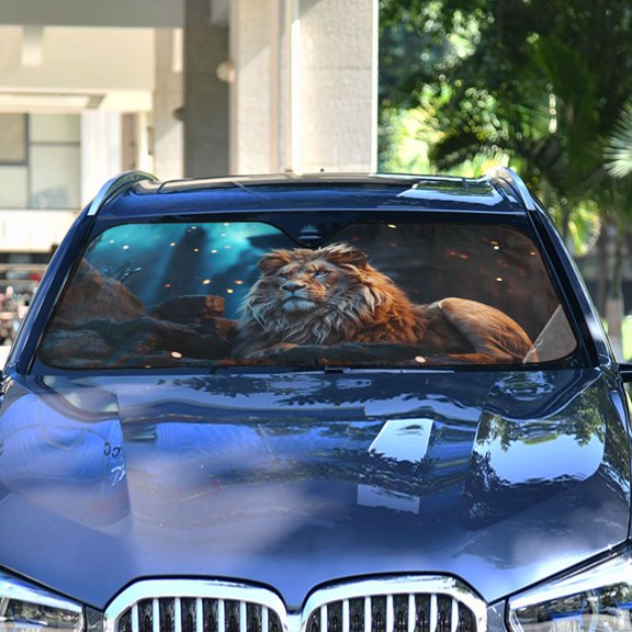 Lion Stone Automotive Front Car Windshield Sun Shade Reflector Foldable for Front Fit for Cars Truck SUVs