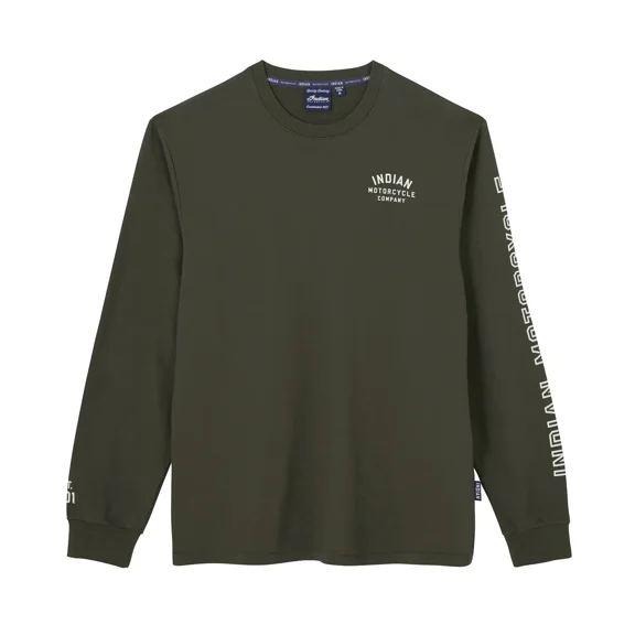 Men's Logo Sleeve Printed Long Sleeve T-Shirt, Green