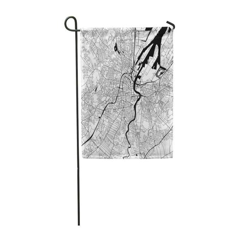 Patio Downtown LADDKE Belfast Downtown Map with Many Details for Various Usecases This Garden Flag Decorative Flag House Banner 28x40 inch ()