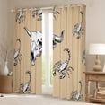 thumbnail image 2 of Homewish Teens Bull Skull Scorpion Black Out Curtains,Bohemian Western Theme Curtains Pack of 2 (42x63 Each),Vintage Aesthetic Bedroom Curtains,Super Cozy Room Decor, 2 of 6