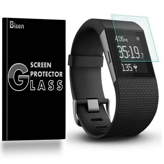 [2-Pack] Fit For Fitbit Surge [BISEN] Tempered Glass Screen Protector, Anti-Scratch, Anti-Shock, Shatterproof, Bubble Free