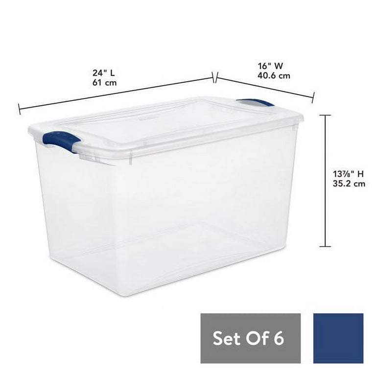 Sterilite 66 Qt Clearview Latch Storage Box Stackable Bin With