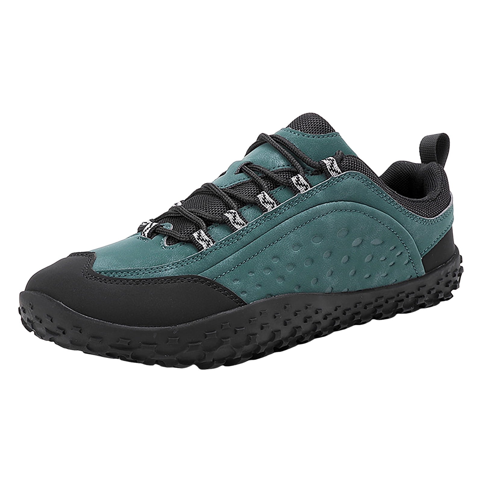 Rokment Womens Mens Barefoot Hiking Shoes 2026 Spring Fall Fashion Casual Color Block Outdoor Sports Trekking Flat Waterproof Wide Toe Low Top Construction Walking Sneakers Green Size 11.5
