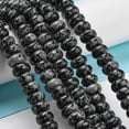 thumbnail image 2 of Snowflake Obsidian Beads Strands Rondelle 8~8.5x5~5.5mm Hole: 1.2mm 76~77pcs/strand 15.20''~15.47"(38.6~39.3cm), 2 of 5