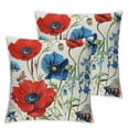 thumbnail image 2 of Nawypu  Poppy Floral Pillow Covers 2pcs Spring Red Flowers Gifts Decorative Throw Pillow Cases 2pcs Outdoor for Sofa Couch Bar Club Valentines Day Decor 22x22in, 2 of 6