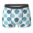 thumbnail image 6 of Men's Boxer Briefs, Blue scallop Soft Comfy Mens Underwear Boxer Briefs Breathable With Widen Waist, 6 of 7