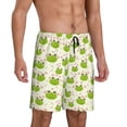 thumbnail image 2 of Rocae Green Frog for Men's Soft Sleep Pajama Shorts, Waistband and Pockets-XX-Large, 2 of 6