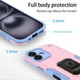 thumbnail image 6 of Hootek Designed for iPhone 16 Case with Magnetic Invisible Stand [Drop Protection] [Compatible with Car Mount] Anti-Slip Grip, Shockproof Slim Case Magnetic Phone Case for iPhone 16, Pink, 6 of 7