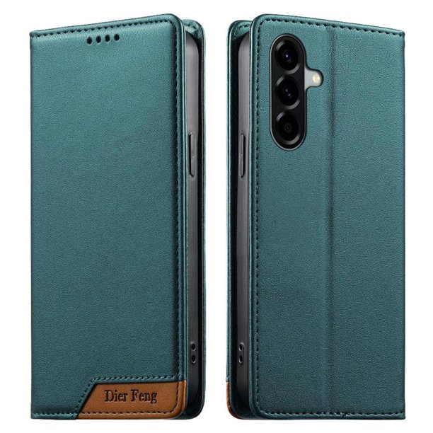 Funda Tipo Cartera de Cuero Sintético para Samsung Galaxy A56 Bloqueo RFID, con Ranuras para Tarjetas y Bolsillo para Efectivo, Cierre Magnético Fuerte Verde