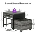thumbnail image 3 of Aheaplus Heavy Duty Rolling Mini Fridge Stand with Drawer Storage & Sockets - Compatible with Mini Fridge & Microwave - for Dorm, Apartment, Office - Gray Oak, 3 of 8