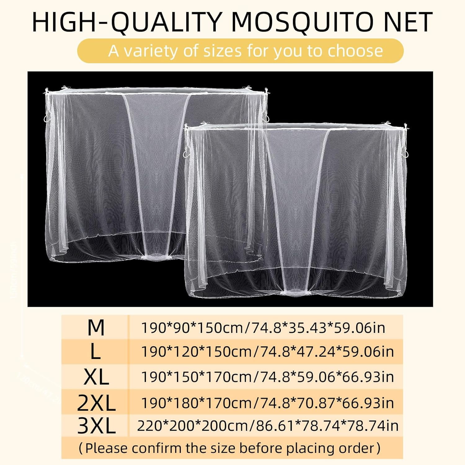 2 Pcs 4 Corners Mosquito Net for Bed Canopies Netting Drapes Mesh Twin Full Queen King Size Camping Home Outdoor Travel Dormitory(White,L75 X W35 H60 Inch)