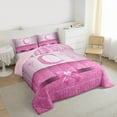 thumbnail image 3 of Manfei Kawaii Bowknot Alphabet C 2pcs Bedding Comforter Set for Female Women Teens,Bling Glitter Splash Twin Comforter Sets,Flying Butterfly Breathable Bedding Set,Dreamy Princess Room Decor, 3 of 8